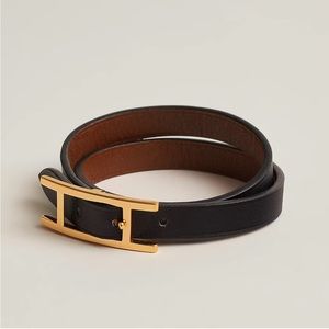 Hermès Behapi Double Tour bracelet in Black/Brown